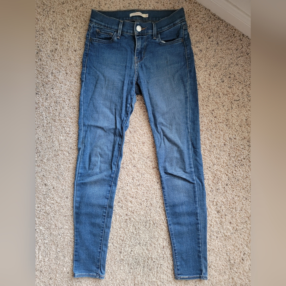 Levi's Women's 710 Mid-rise Super Skinny Stretch Blue Denim Jeans Size 25
